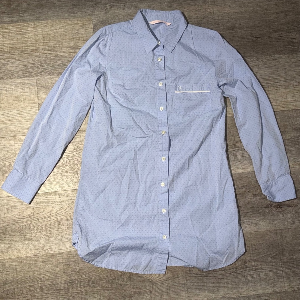 Victoria Secret Long Sleeve Pajama Shirt Button Down Gown Lounge Night Gown XS